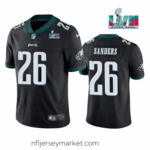 Luxurious Toddler Philadelphia Eagles 26 Miles Sanders Black Super Bowl LVII Patch Vapor Untouchable Limited Stitched Jersey