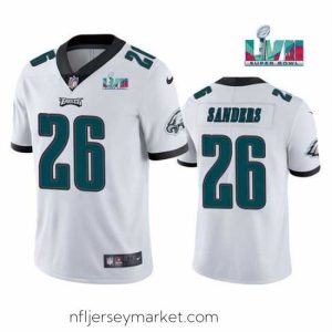 Top notch Toddler Philadelphia Eagles 26 Miles Sanders White Super Bowl LVII Patch Vapor Untouchable Limited Stitched Jersey