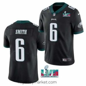 Top notch Toddler Philadelphia Eagles 6 DeVonta Smith Black Super Bowl LVII Patch Vapor Untouchable Limited Stitched Jersey