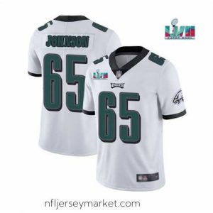 Magnificent Toddler Philadelphia Eagles 65 Lane Johnson White Super Bowl LVII Patch Vapor Untouchable Limited Stitched Jersey