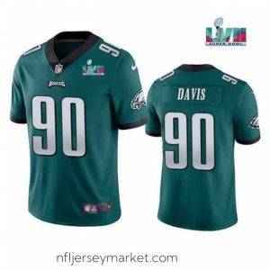 Premium Toddler Philadelphia Eagles 90 Jordan Davis Green Super Bowl LVII Patch Vapor Untouchable Limited Stitched Jersey