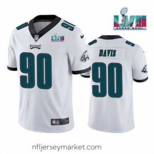 Superb Toddler Philadelphia Eagles 90 Jordan Davis White Super Bowl LVII Patch Vapor Untouchable Limited Stitched Jersey