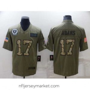 Luxurious Men's Las Vegas Raiders #17 Davante Adams Olive Camo Salute To Service Limited Stitched Jersey