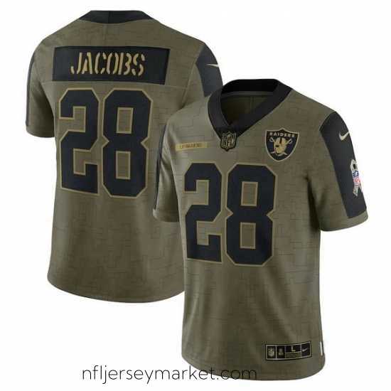 Luxurious Men's Las Vegas Raiders Josh Jacobs Nike Olive 2021 Salute To Service Limited Player Jersey