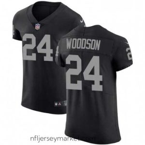 Magnificent Mens Nike Oakland Raiders 24 Charles Woodson Black Team Color Vapor Untouchable Elite Player NFL Jersey