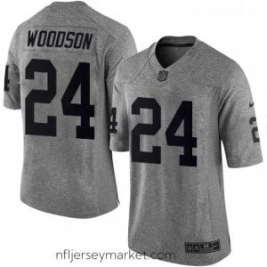 Irresistible Mens Nike Oakland Raiders 24 Charles Woodson Limited Gray Gridiron NFL Jersey