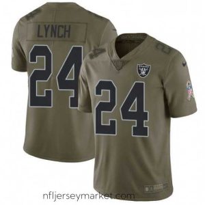 Exquisite Mens Nike Oakland Raiders 24 Marshawn Lynch Limited Olive 2017 Salute to Service NFL Jersey