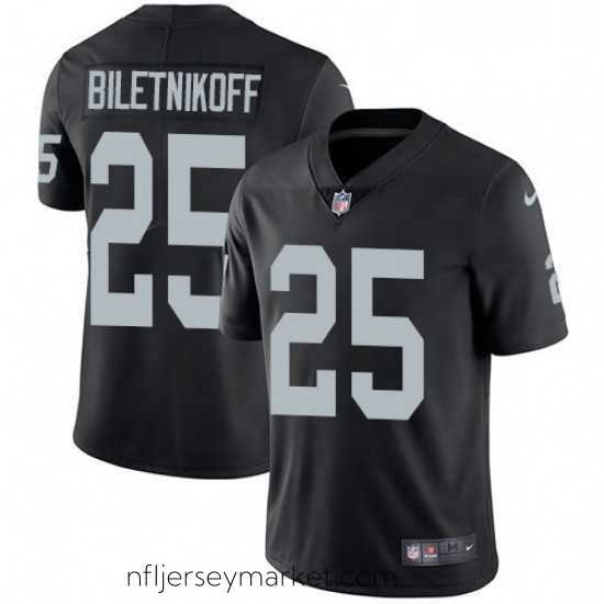 Irresistible Mens Nike Oakland Raiders 25 Fred Biletnikoff Black Team Color Vapor Untouchable Limited Player NFL Jersey