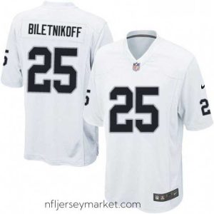Gorgeous Mens Nike Oakland Raiders 25 Fred Biletnikoff Game White NFL Jersey