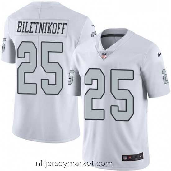 Top notch Mens Nike Oakland Raiders 25 Fred Biletnikoff Limited White Rush Vapor Untouchable NFL Jersey