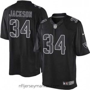 Premium Mens Nike Oakland Raiders 34 Bo Jackson Limited Black Impact NFL Jersey