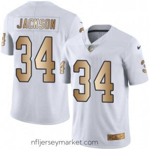 Irresistible Mens Nike Oakland Raiders 34 Bo Jackson Limited WhiteGold Rush NFL Jersey