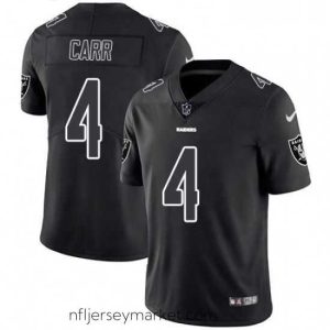 Magnificent Mens Nike Oakland Raiders 4 Derek Carr Limited Black Rush Impact NFL Jersey
