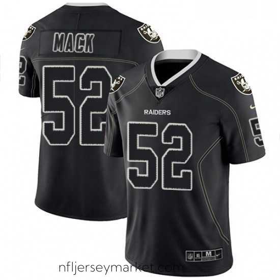 Gorgeous Mens Nike Oakland Raiders 52 Khalil Mack Limited Lights Out Black Rush NFL Jersey