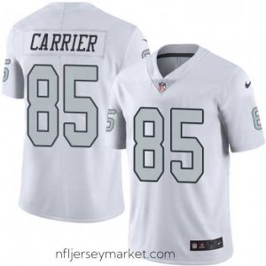 Luxurious Mens Nike Oakland Raiders 85 Derek Carrier Limited White Rush Vapor Untouchable NFL Jersey