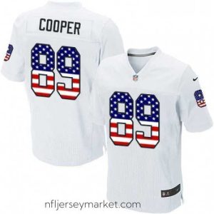 Luxurious Mens Nike Oakland Raiders 89 Amari Cooper Elite White Road USA Flag Fashion NFL Jersey