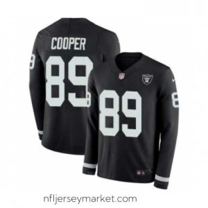 Magnificent Mens Nike Oakland Raiders 89 Amari Cooper Limited Black Therma Long Sleeve NFL Jersey