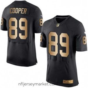 Premium Mens Nike Oakland Raiders 89 Amari Cooper Limited BlackGold Team Color NFL Jersey
