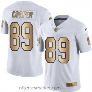 Superb Mens Nike Oakland Raiders 89 Amari Cooper Limited WhiteGold Rush NFL Jersey