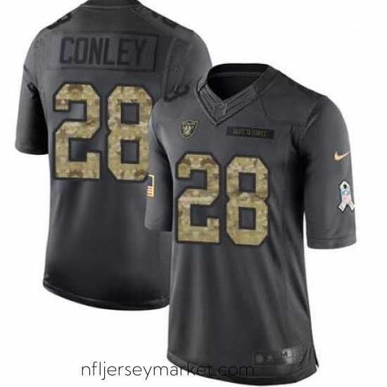 Luxurious Mens Oakland Raiders #28 Gareon Conley Salute to Service Jersey