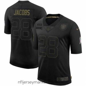 Magnificent Men's Oakland Raiders #28 Josh Jacobs Black Nike 2020 Salute To Service Limited Jersey