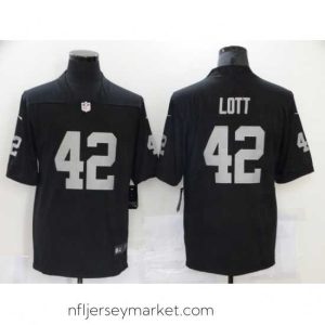 Magnificent Men's Oakland Raiders #42 Ronnie Lott Nike Black Retired Player Limited Jersey