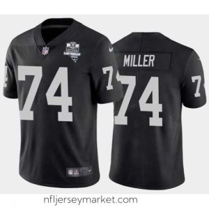 Luxurious Men's Oakland Raiders Black #74 Kolton Miller 2020 Inaugural Season Vapor Limited Stitched NFL Jersey