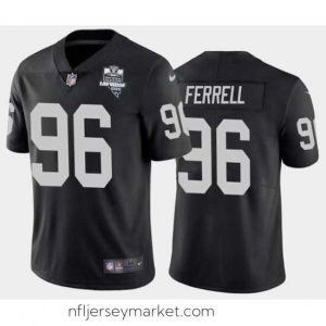 Premium Men's Oakland Raiders Black #96 Clelin Ferrell 2020 Inaugural Season Vapor Limited Stitched NFL Jersey