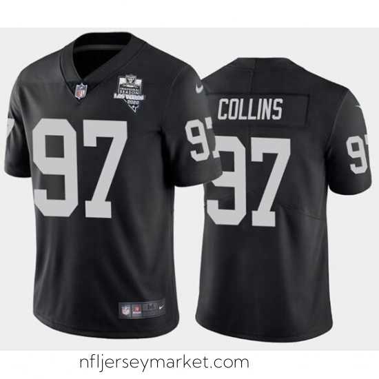 Premium Men's Oakland Raiders Black #97 Maliek Collins 2020 Inaugural Season Vapor Limited Stitched NFL Jersey