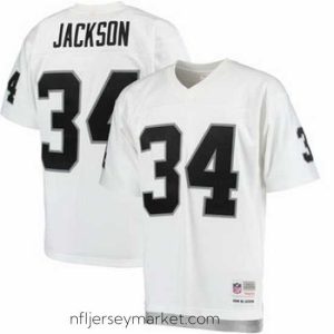 Gorgeous Mens Oakland Raiders Bo Jackson Mitchell 26 Ness White 1988 Replica Retired Player Jersey