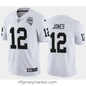 Premium Men's Oakland Raiders White #12 Zay Jones 2020 Inaugural Season Vapor Limited Stitched NFL Jersey