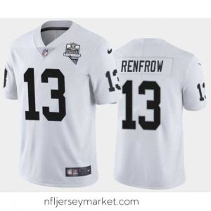 Premium Men's Oakland Raiders White #13 Hunter Renfrow 2020 Inaugural Season Vapor Limited Stitched NFL Jersey