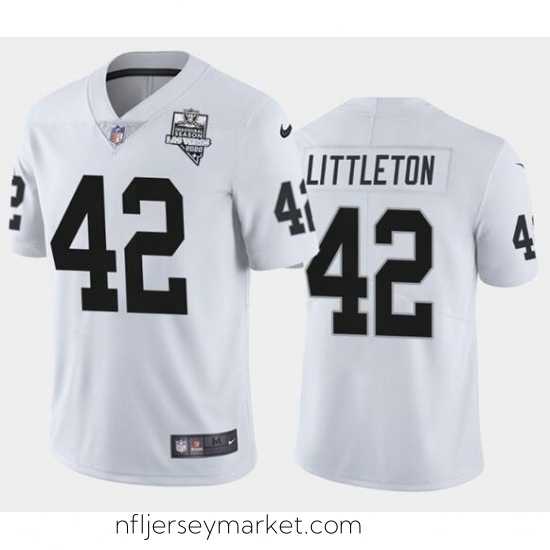 Top notch Men's Oakland Raiders White #42 Cory Littleton 2020 Inaugural Season Vapor Limited Stitched NFL Jersey