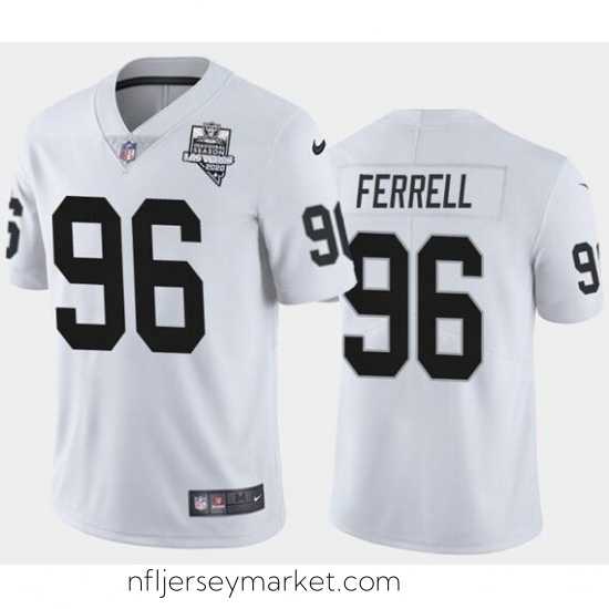 Alluring Men's Oakland Raiders White #96 Clelin Ferrell 2020 Inaugural Season Vapor Limited Stitched NFL Jersey