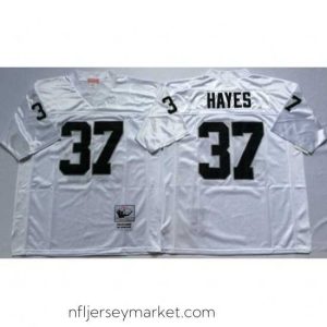 Magnificent Mitchell And Ness Raiders #37 Lester Hayes White Throwback Stitched NFL Jersey