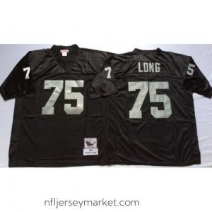 Luxurious Mitchell And Ness Raiders #75 Howie Long balck Throwback Stitched NFL Jersey