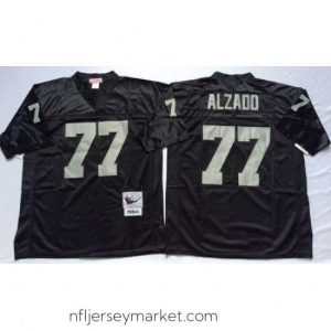Luxurious Mitchell And Ness Raiders #77 lyle alzado balck Throwback Stitched NFL Jersey