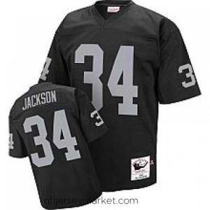 Alluring Mitchell & Ness Los Angeles Raiders 1987 34 Bo Jackson Authentic Throwback Jersey