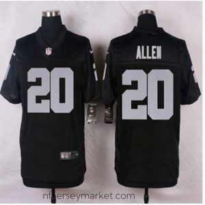 Gorgeous NEW Oakland Raiders #20 Nate Allen Black Team Color Stitched NFL Elite Jersey