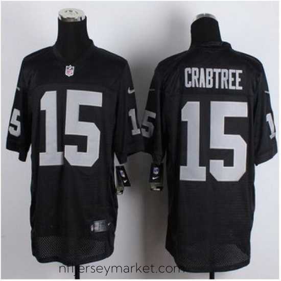Irresistible New Oakland Raiders #15 Michael Crabtree Black Team Color Stitched NFL Elite jersey