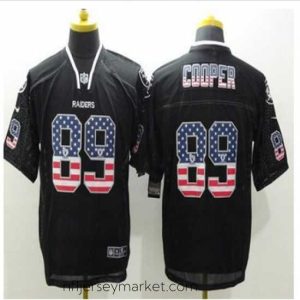 Irresistible New Okaland Raiders #89 Amari Cooper Black Mens Stitched NFL Elite USA Flag Fashion Jersey
