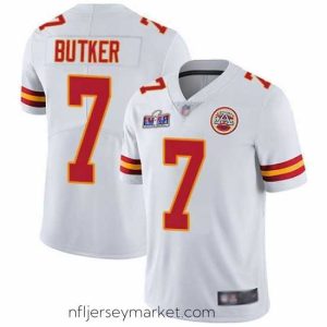 Top notch Nike Chiefs 7 Harrison Butker White Bound Stitched NFL Vapor Untouchable Limited 2024 Super Bowl LVIII Jersey