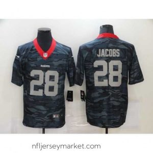 Top notch Nike Las Vegas Raiders 28 Josh Jacobs Black Camo Limited Jersey