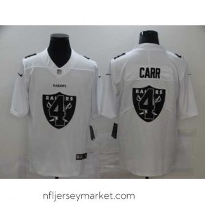 Gorgeous Nike Las Vegas Raiders 4 Derek Carr White Shadow Logo Limited Jersey