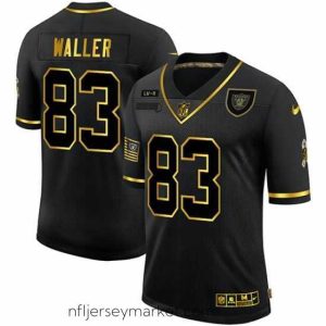 Luxurious Nike Las Vegas Raiders 83 Darren Waller Black Gold 2020 Salute To Service Limited Jersey