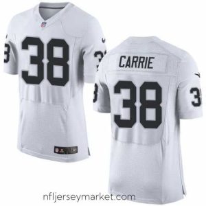 Stunning Nike NFL 38 Oakland Raiders T.J. Carrie White Team Color Elite Mens Jersey