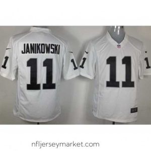 Premium Nike Oakland Raiders 11 Sebastian Janikowski White Game NFL Jersey