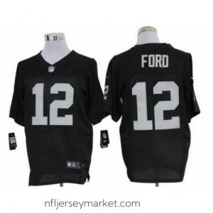 Alluring Nike Oakland Raiders 12 Jacoby Ford Black Elite NFL Jersey