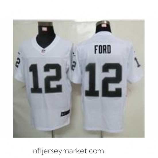 Exquisite Nike Oakland Raiders 12 Jacoby Ford White Elite NFL Jersey