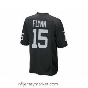 Premium Nike Oakland Raiders 15 Matt Flynn BLACK GAME NFL Jersey